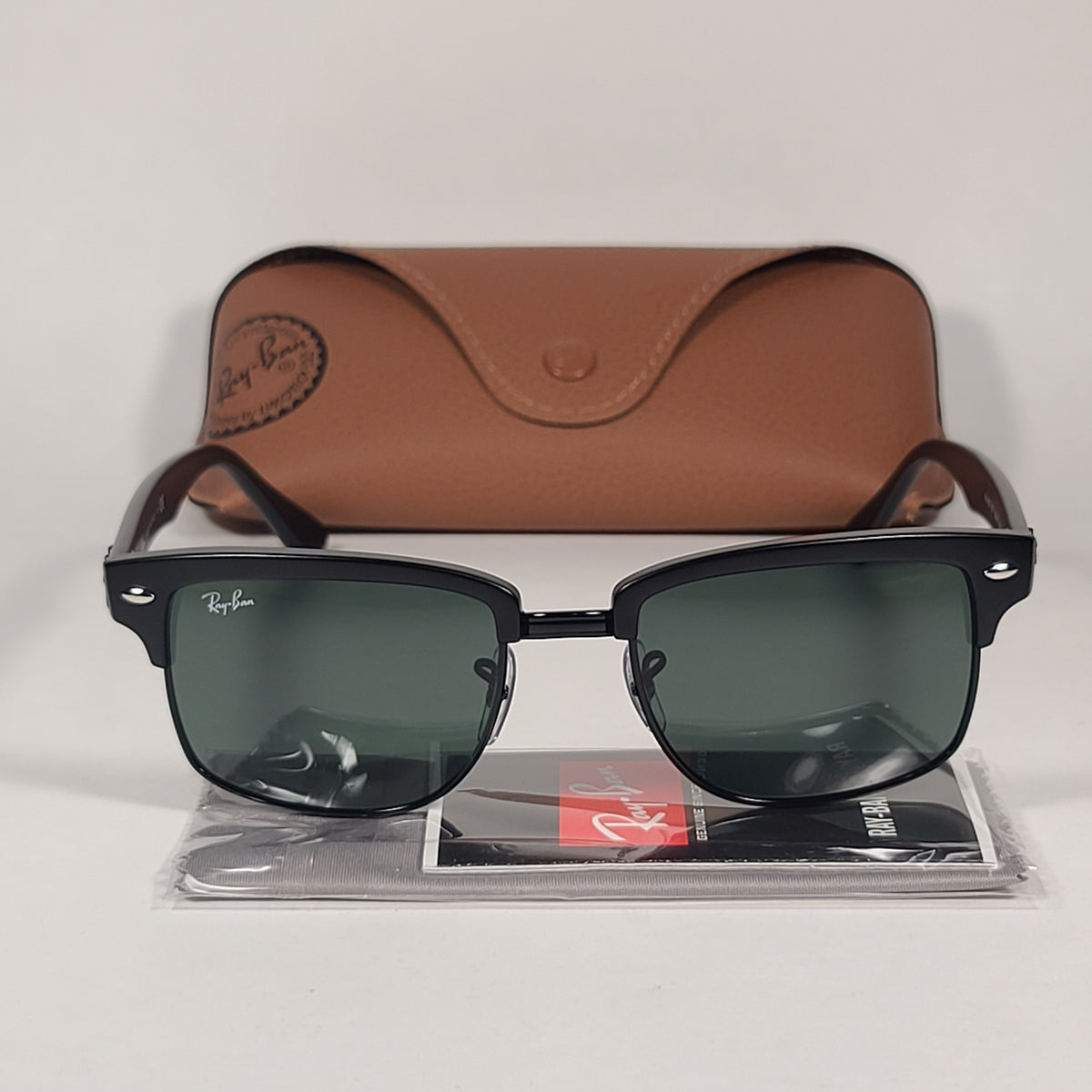 Ray-Ban Clubmaster Square Sunglasses Matte Black Gray Green Lens RB419