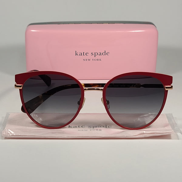 Kate Spade JANALEE/S 0UC9O Round Cat Eye Sunglasses Red Gold Havana Fr