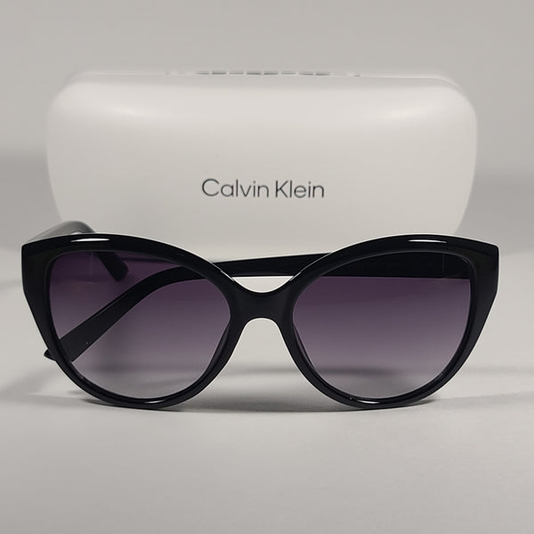 Calvin Klein Cat Eye Sunglasses CK19536S 001 Black Gloss Smoke Gradien