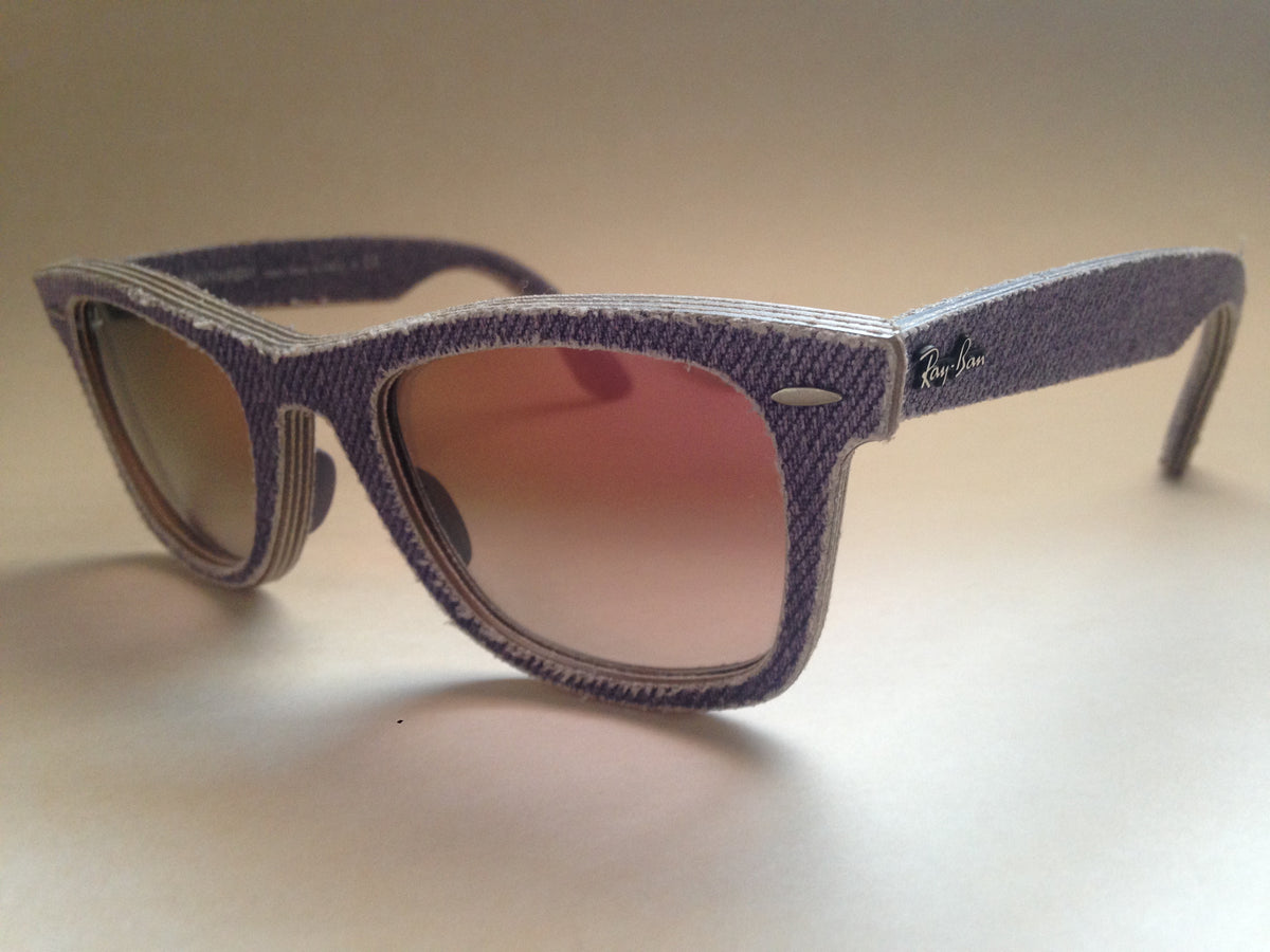 Ray Ban Denim Wayfarer Sunglasses Violet Jean Denim Frame Light Violet