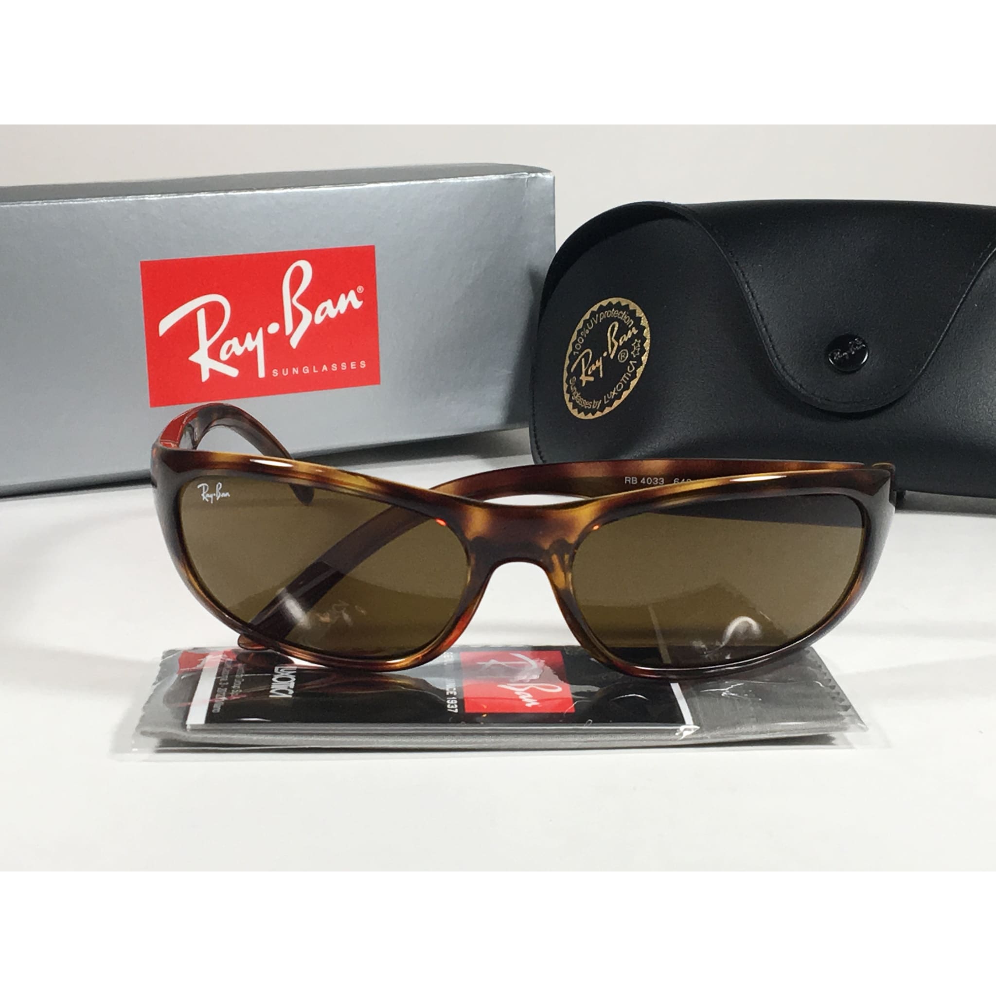 Ray Ban Predator Men S Sunglasses Rb4033 642 73 Sport Wrap Havana Tort