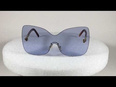 Fendi Runway Sunglasses Oversized Shield Butterfly Blue Lens Havana Fr –  TheSunglassFashion