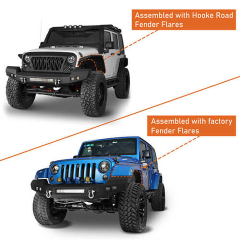 Jeep JK front Bumper for Jeep Wrangler JK JKU 2007-2018 - u-Box Offroad b2052s details