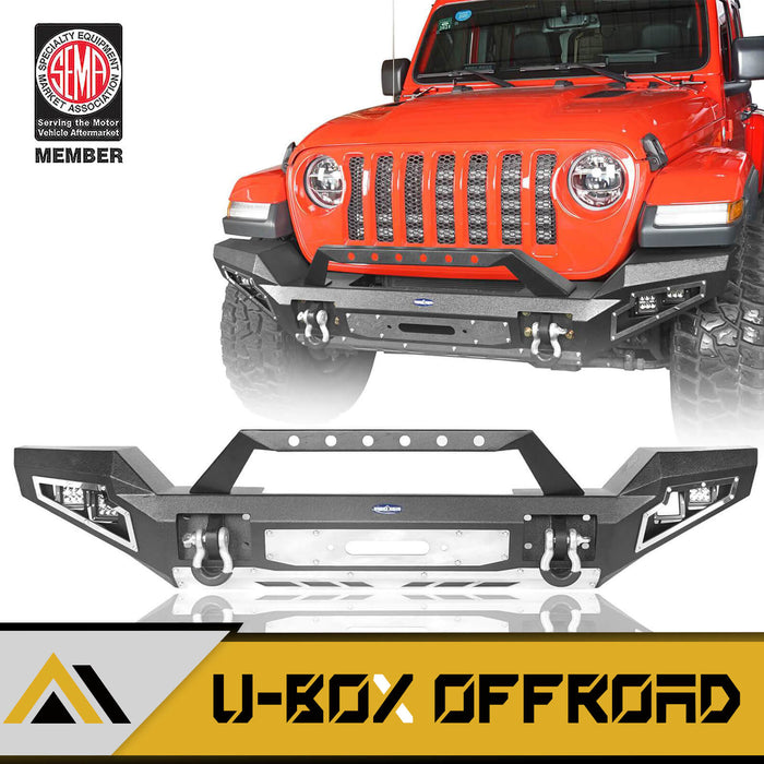 Jeep JT Full Width Front Bumper w/Winch Plate for 2020-2023 Jeep Gladiator  - u-Box Offroad