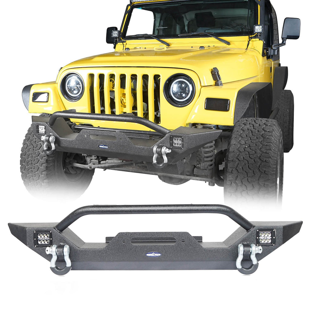 Different Trail Front Bumper w/ Winch Plate for Jeep Wrangler TJ YJ 1987- 2006 - u-Box Offroad