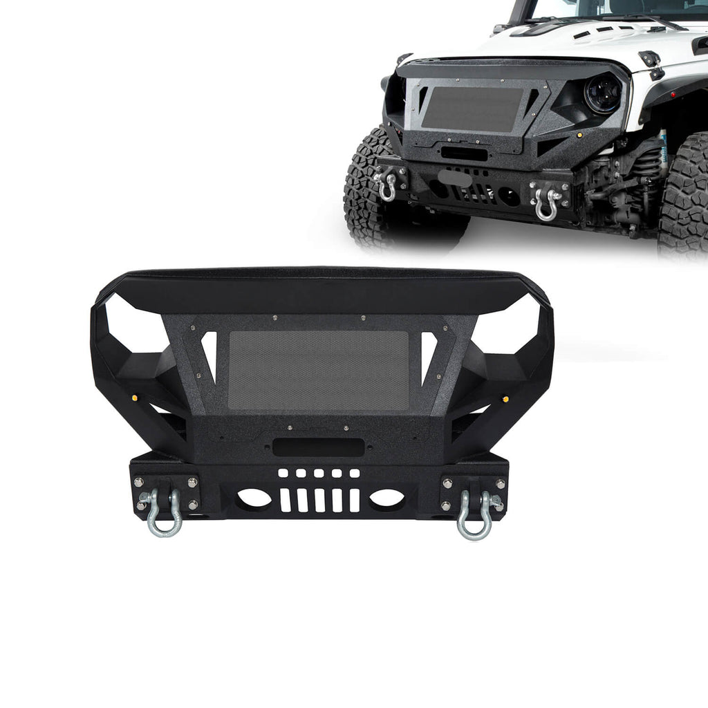 Front Bumper with Grill Guard and Winch Plate for Jeep Wrangler JK  2007-2018 - u-Box Offroad