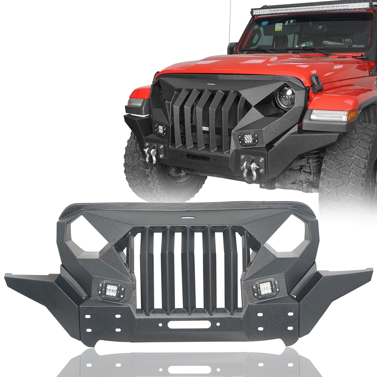 Jeep JL Mad Max Front Grill Bumper for 18-21 Jeep Wrangler JL & 20-21 Jeep  Gladiator JT - u-Box Offroad