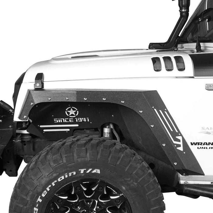 Jeep JK Fender Flares Armour Style Front & Rear Kit for 2007-2018 Jeep  Wrangler JK - u-Box Offroad