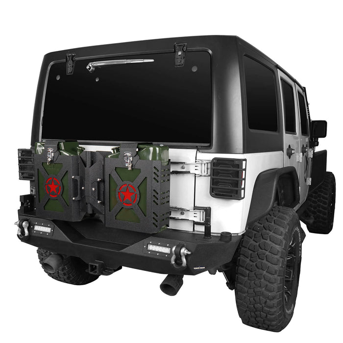 Jeep JK Jerry Gas Can Holder w/Tailgate Mount & Jerry Gas Can for 2007-2018 Jeep  Wrangler JK - u-Box Offroad