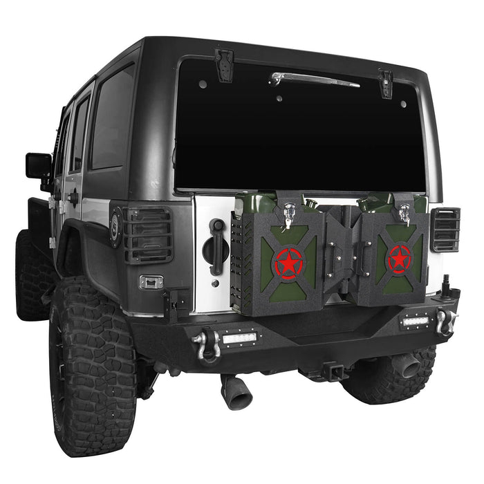 Jeep JK Jerry Gas Can Holder w/Tailgate Mount & Jerry Gas Can for 2007-2018 Jeep  Wrangler JK - u-Box Offroad