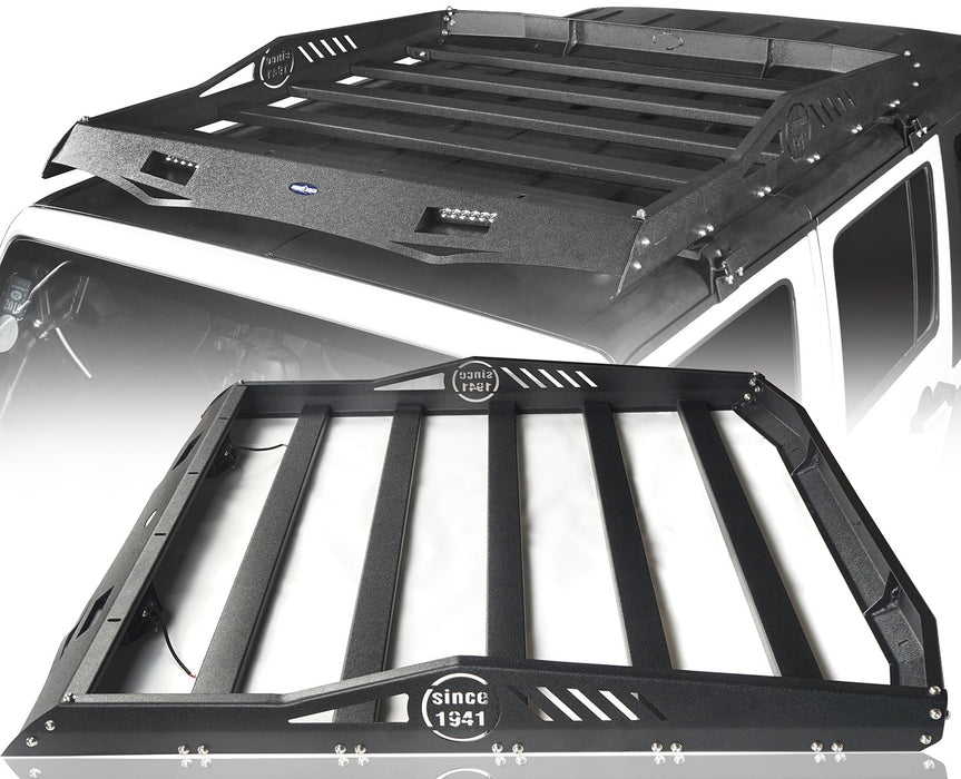 Hooke Road Hard Top Front Roof Rack Cargo Carrier Basket 07 18 Jeep Wrangler Jk 4 Doors