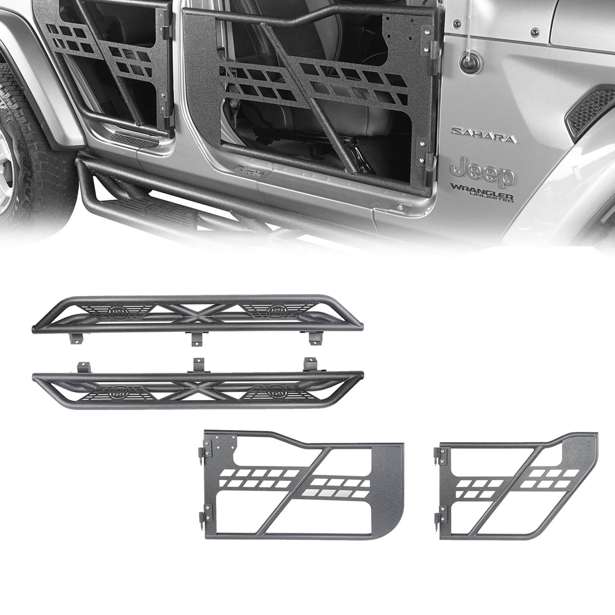 Jeep JL Half Doors Tube Doors & Running Boards for 2018-2023 Jeep Wrangler  JL - u-Box Offroad