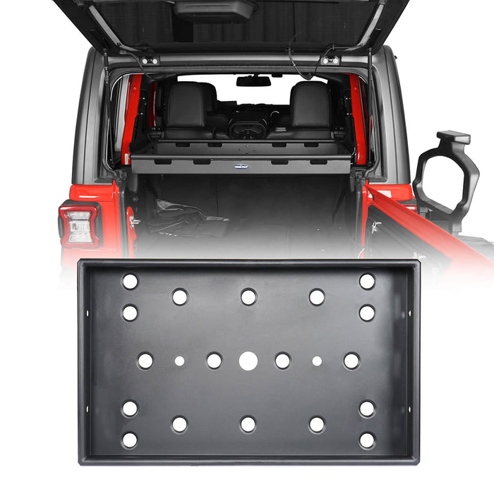 Hooke Road JLU Cargo Cover Basket Rack Luggage Storage Carrier Compatible  With 2018-2023 Jeep Wrangler JLU 4-Door Hardtop Sky One-Touch Power Top 