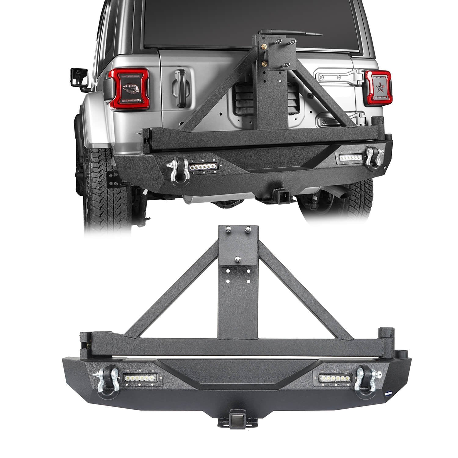 Jeep JL Rear Bumper with Tire Carrier for 2018-2023 Jeep Wrangler JL -  u-Box Offroad