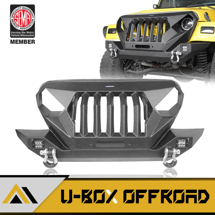 Jeep TJ Front Bumper w/Grille Guard & Winch plate for 1997-2006 Jeep  Wrangler TJ - u-Box Offroad