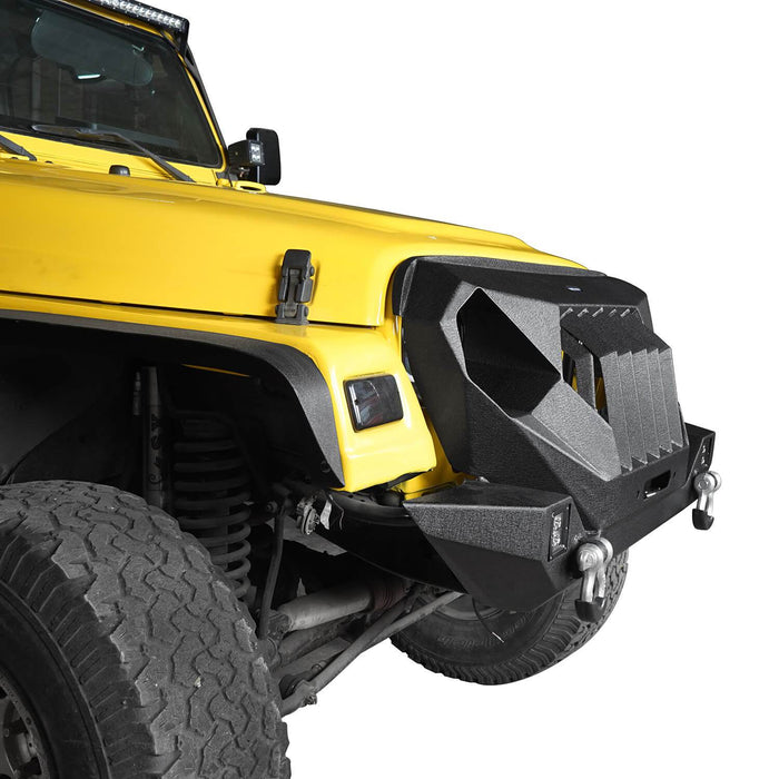 Jeep TJ Front Bumper w/Grille Guard & Winch plate for 1997-2006 Jeep  Wrangler TJ - u-Box Offroad