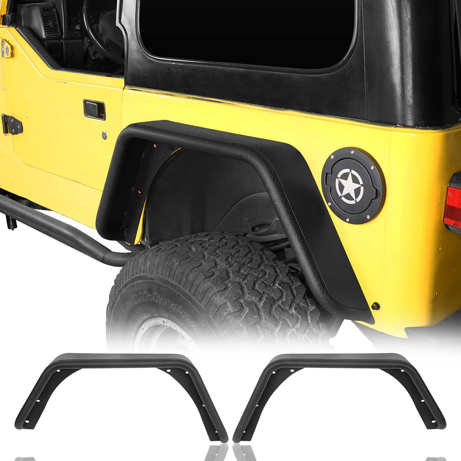 Jeep TJ Rear Tube Fender Flares for 1997-2006 Jeep Wrangler TJ - u-Box  Offroad