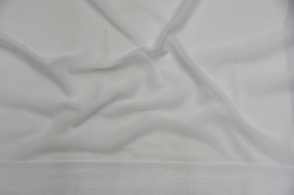 White Chiffon Fabric Solid Sheer 60 Wide Sold by 