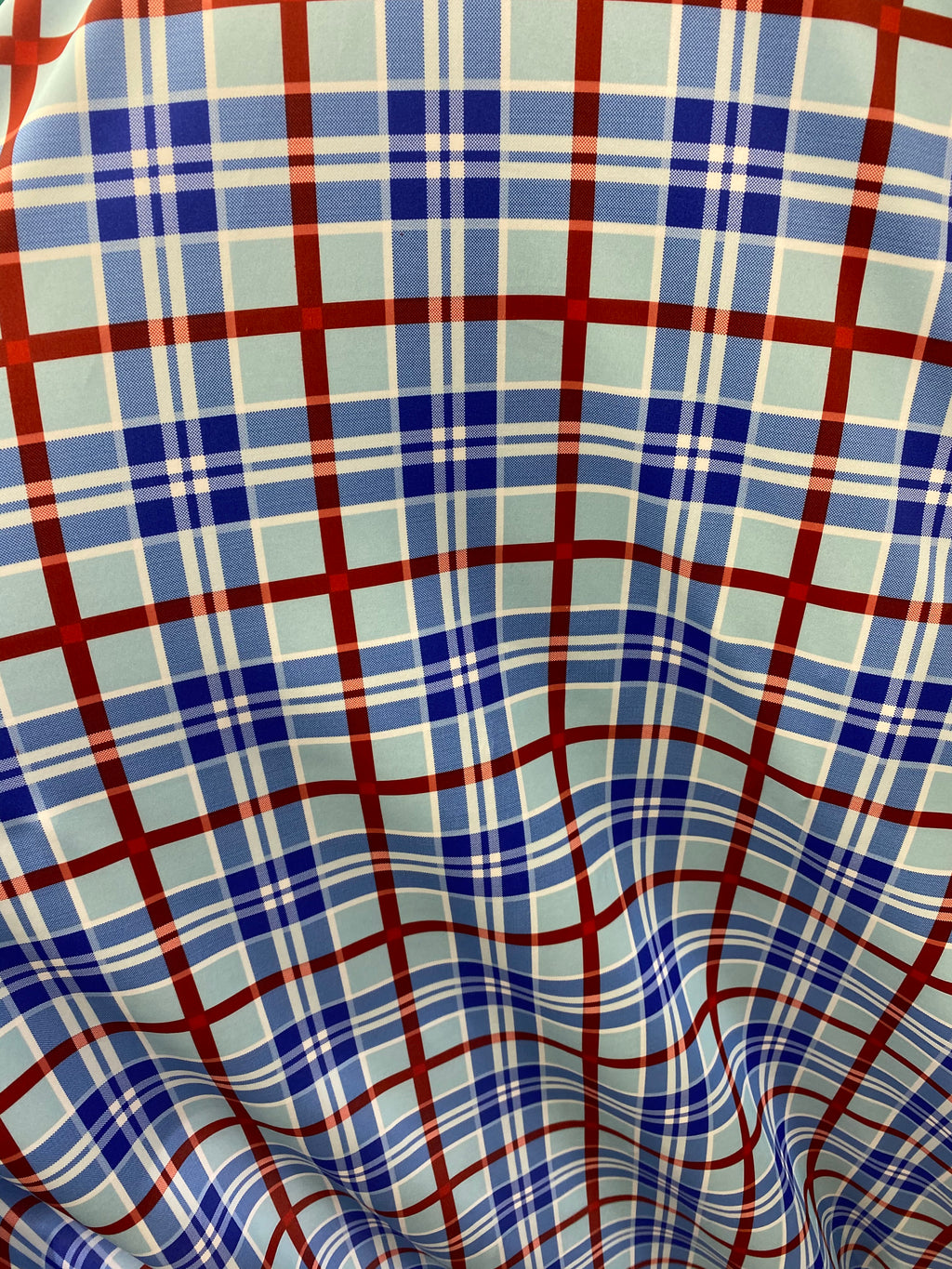 Pink Plaid Print Nylon/spandex Fabric By-the-yard 