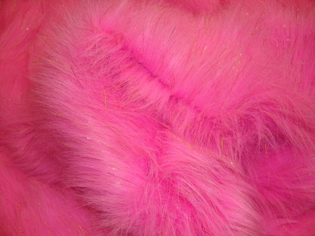 Hot Pink Sparkle Faux Fur 60” Wide