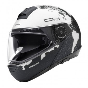 schuberth c4 pro magnitudo black and white modular motorcycle helmet