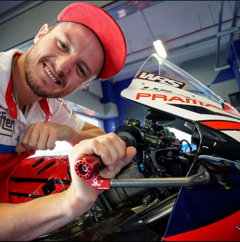Protezione leva freno CNC racing su jack Miller Pramac racing Ducati MotoGP
