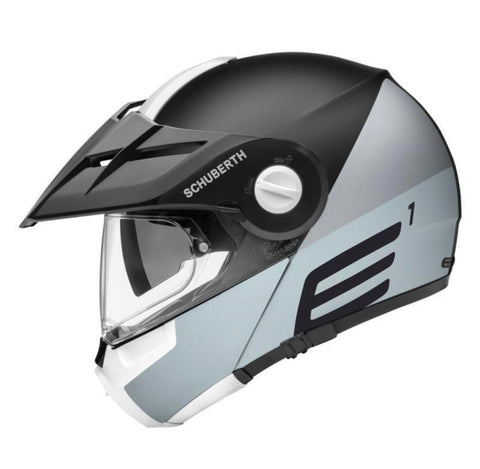 Schuberth e1 cut grey modular adventure off road motorbike helmet