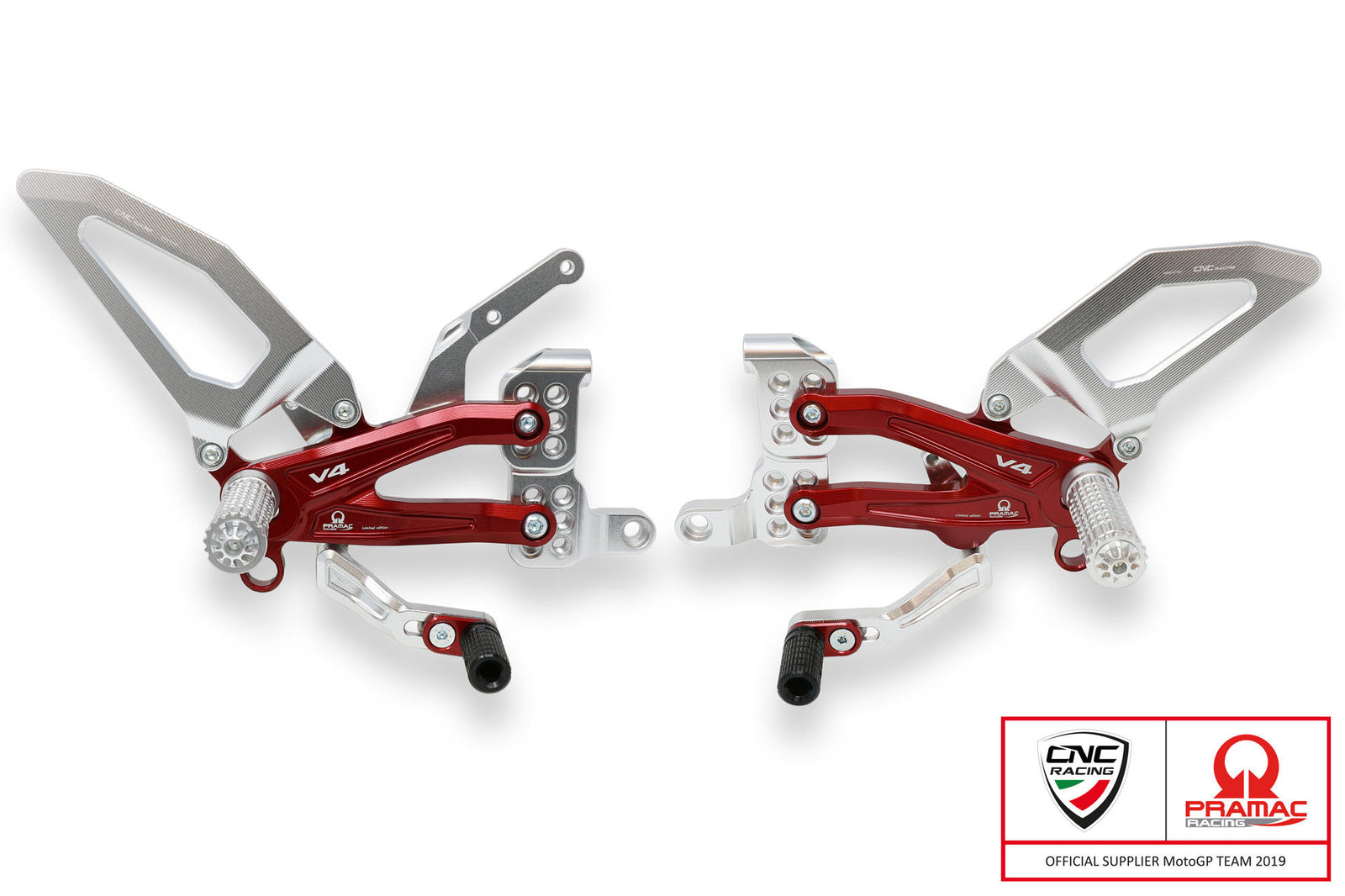 CNC Racing Ducati Panigale V4 V4S & V4R Adjustable Rearsets Pramac