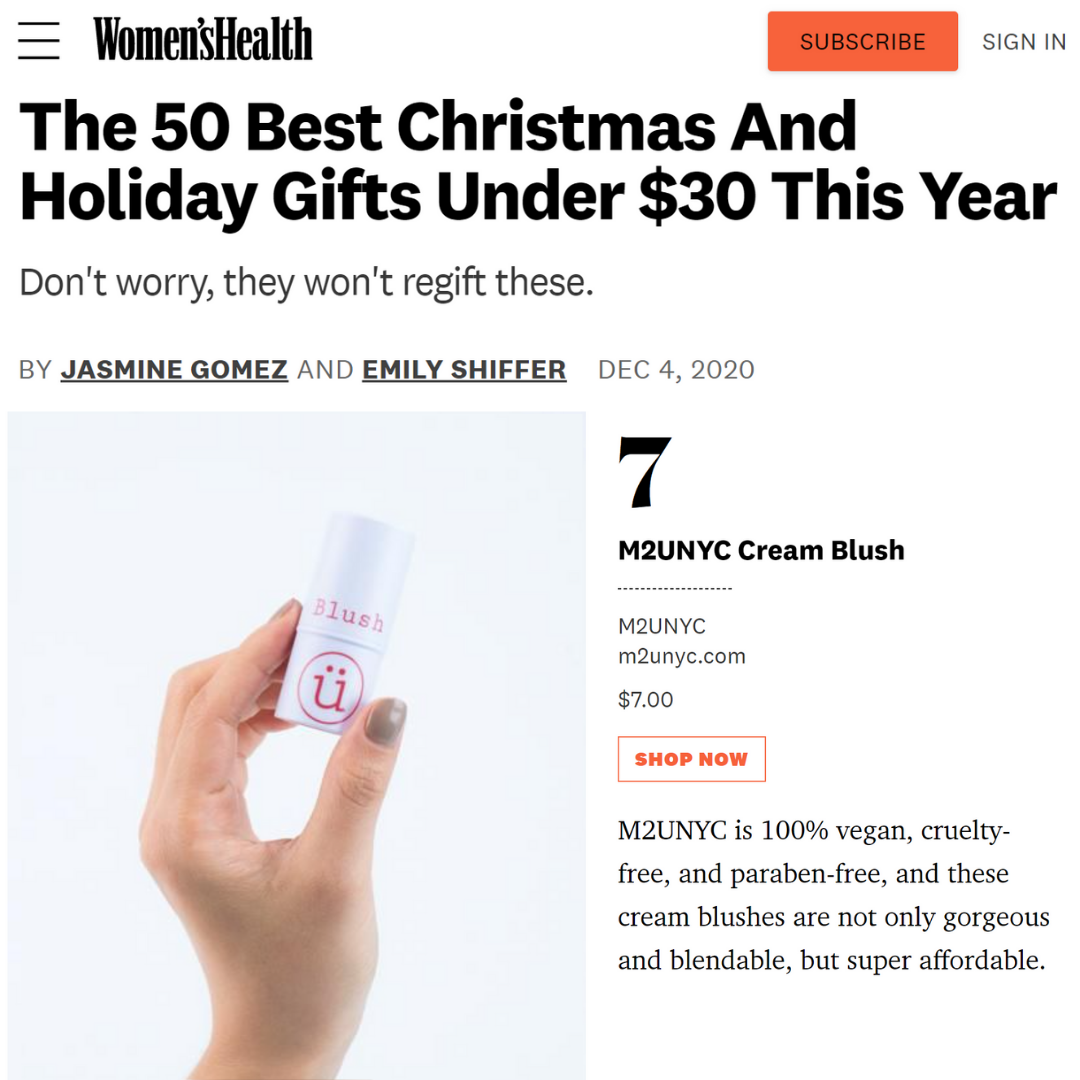 Women's Health featuring M2U NYC cream blush