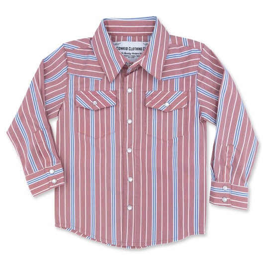 Vintage Blue Stripe Long Sleeve Pearl Snap – Cowkid Clothing Company