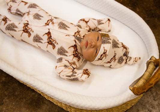 Vintage Beige Cowboy Christmas Folding Feet Jammies – Cowkid Clothing  Company