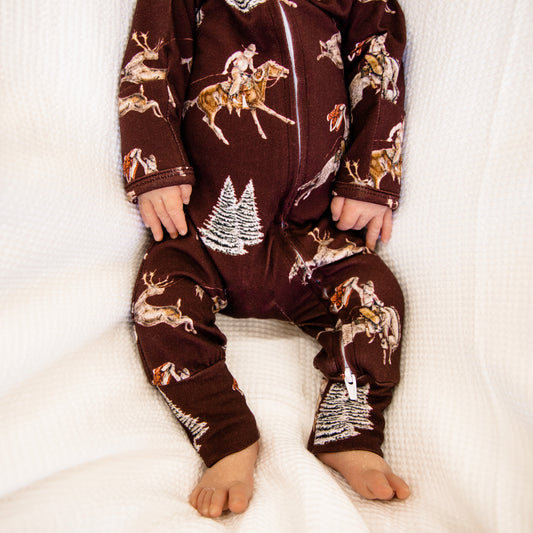 Classic Navy Cowboy Christmas Pajama Set