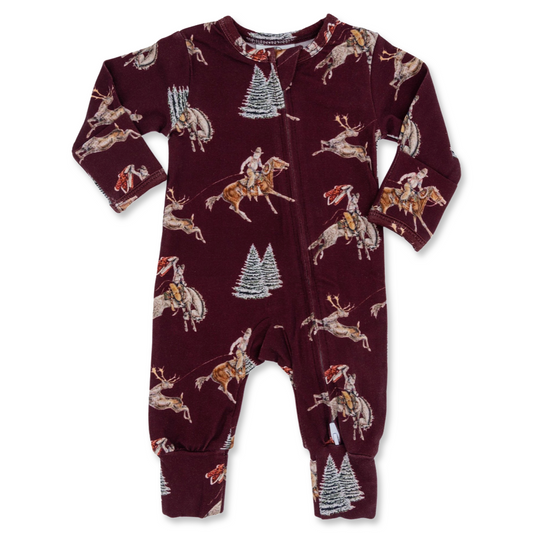 Classic Navy Cowboy Christmas Pajama Set