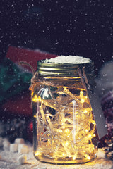 fairy lights in a glass jar