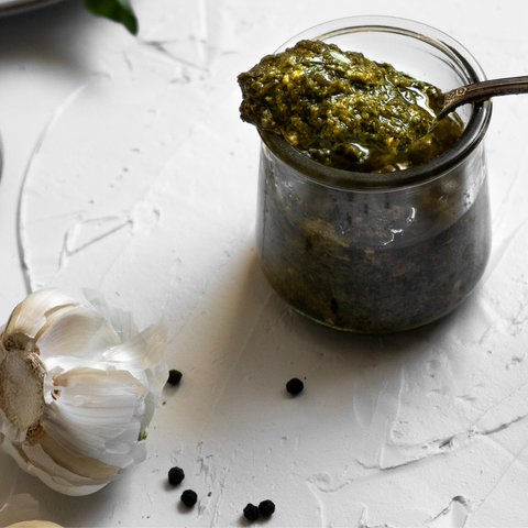 Keto and Paleo Basil Avocado Oil Pesto