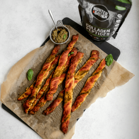 Keto and Low Carb Pesto Breadsticks Recipe