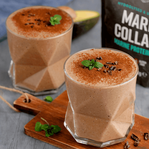 Dairy & Gluten Free Chocolate Protein Smoothie with Marine Collagen Peptides