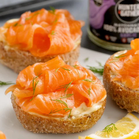 Keto grain-free bread rolls with smoked salmon recipe