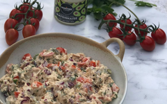 tomatoes and tuna salad with mayonnaise