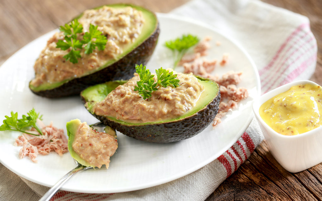 avocado with tuna and mayo