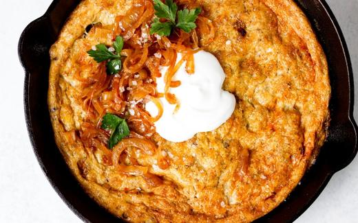 Carnivore diet recipes: Frittata with onions and mayonnaise