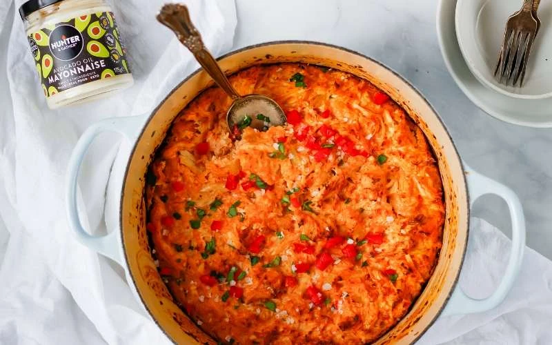 High protein low carb meals: Keto buffalo chicken bake