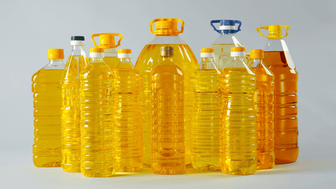 unhealthy seed oils in plastic containers