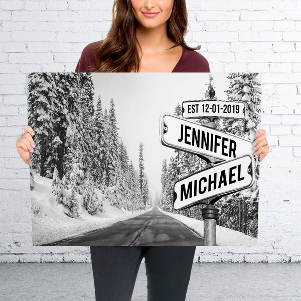 Winter Road Names Premium Canvas