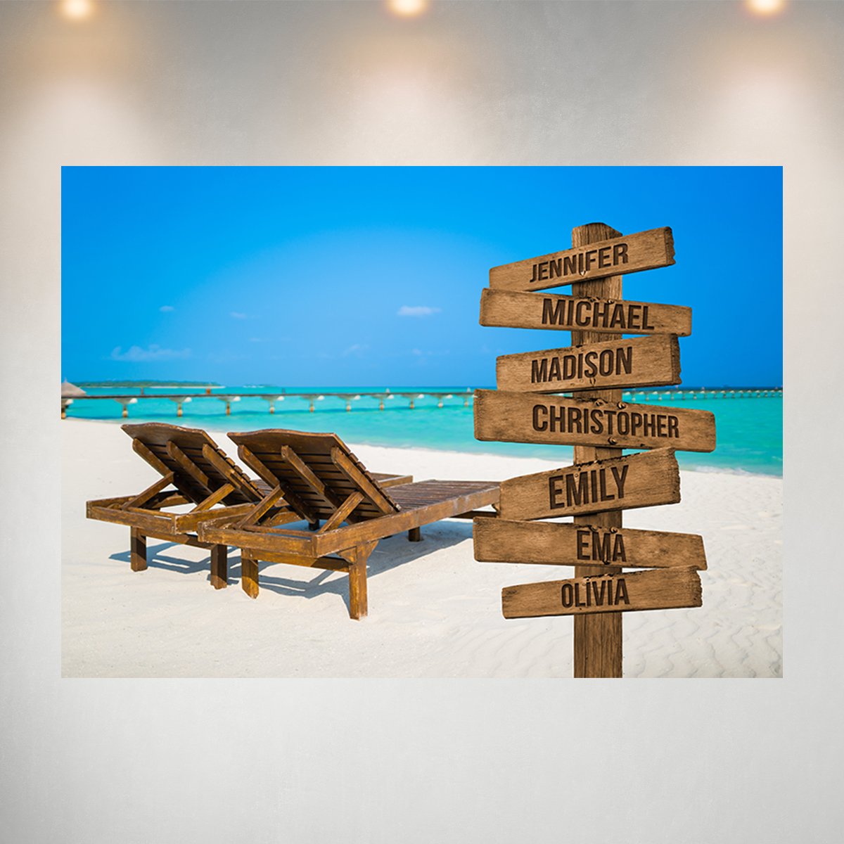 Beach Chair Color Multi-Names Poster