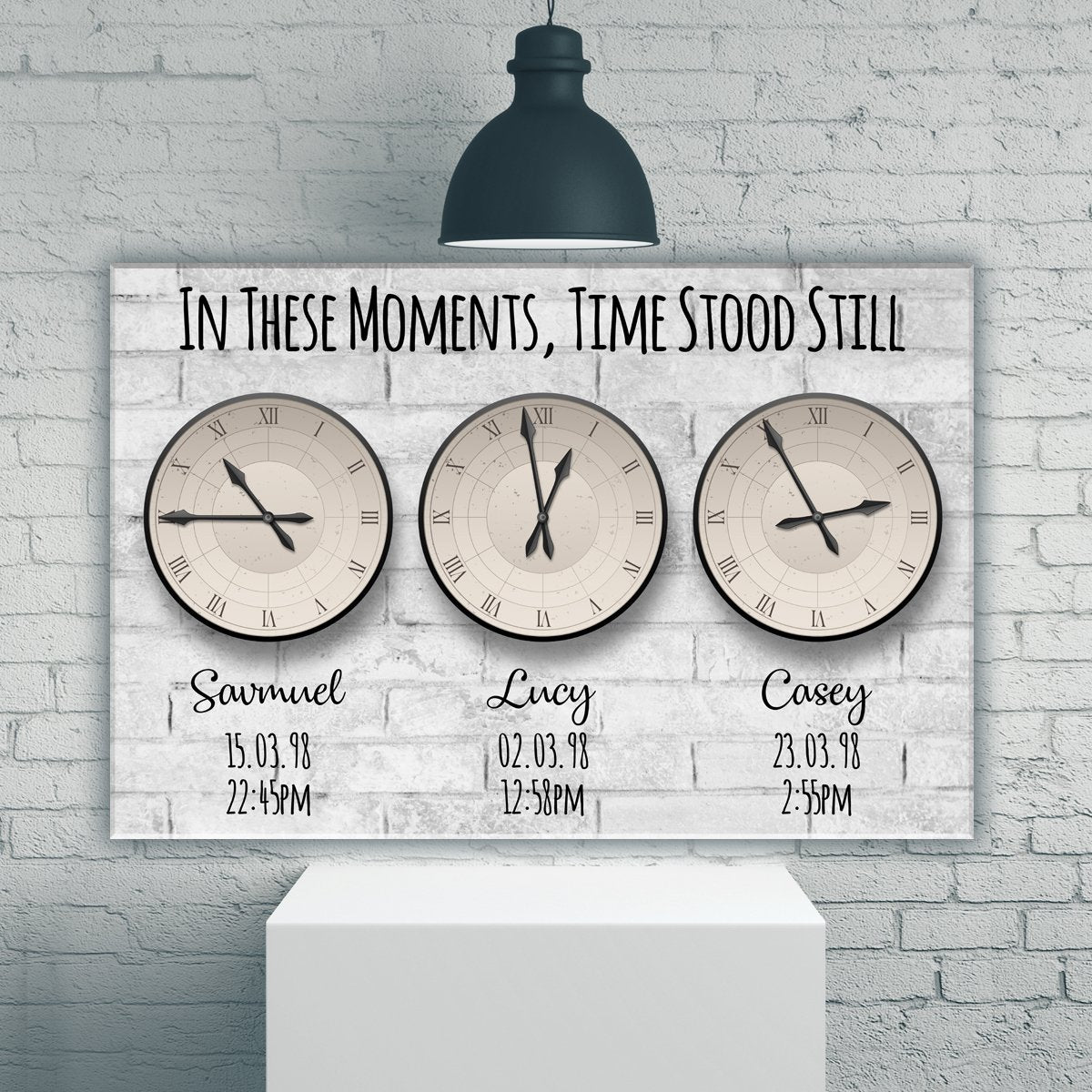 Time Stood Still Names Premium Canvas