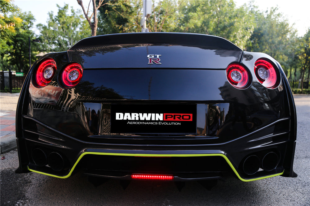 話題の行列 車 外装 For Nissan R35 GTR 08-16 CBA DBA CS Style Carbon Fiber Rear  Bumper Duct Glossy Finis