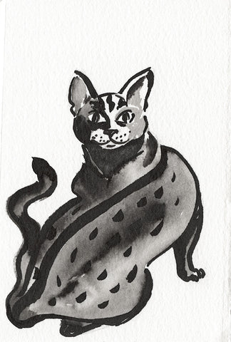 Lot 145 - Kay Spare - 'Snazzy Cat' - Art on a Postcard 'Winter Auction 2023'
