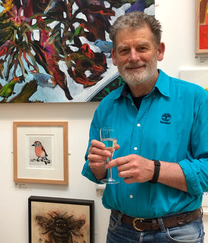 Richard Spare attending 'Varnishing Day' at the 169<sup>th</sup> RWA Autumn Exhibition. Photo by artist and friend Sara Lee.