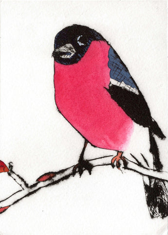 Lot 141 - Richard Spare - 'Spring Bullfinch' (detail)